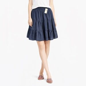 GAP Navy Gauze Tiered Prairie Skirt Boho Cottagecore NWT Small